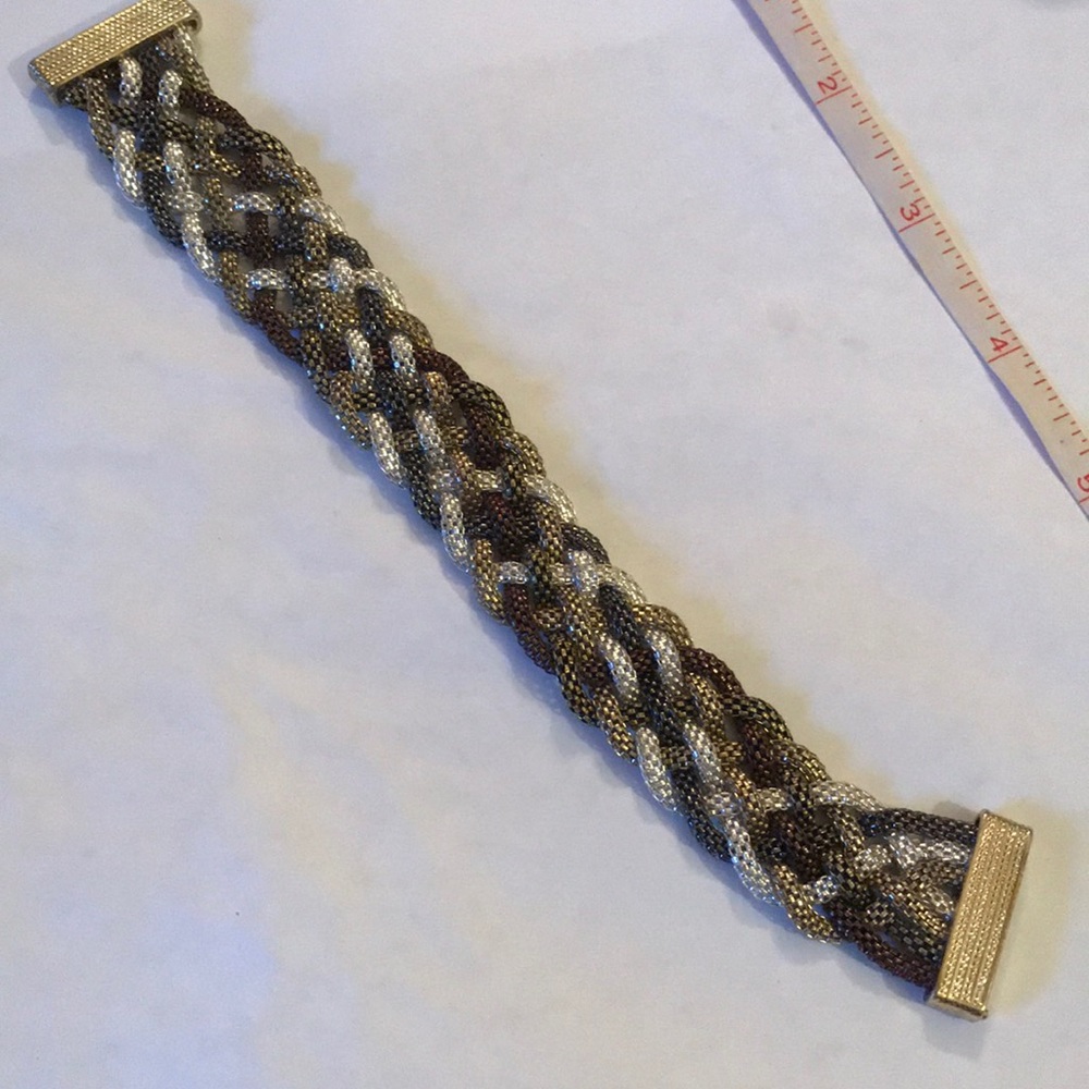 Mesh twist multi metal bracelet